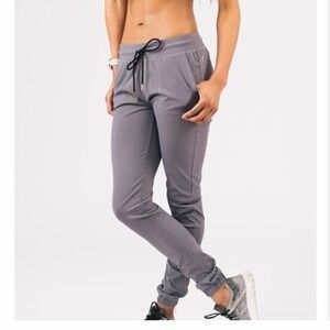 Zyia Womens Zipper Peak Gray Joggers
